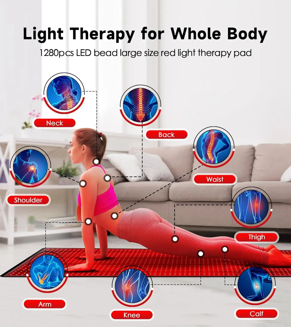 Full Body Red Light Therapy Mat 660nm & 850nm