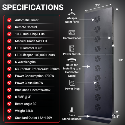 Full Body Red Light Therapy Panel 6 Wavelengths