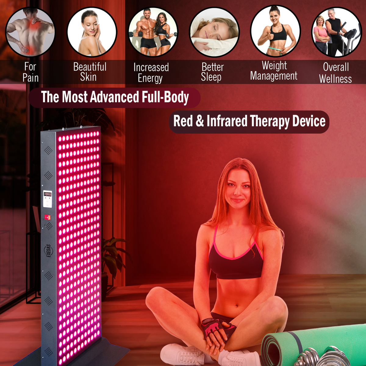 1620W Red Light Therapy Panel 4 Wavelengths