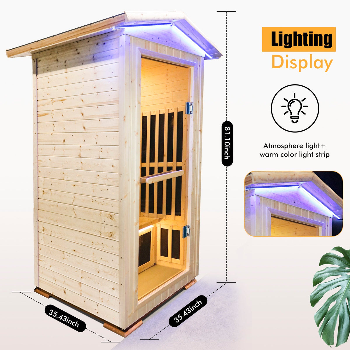 One Person Far Infrared Sauna with 6 Heating Plates