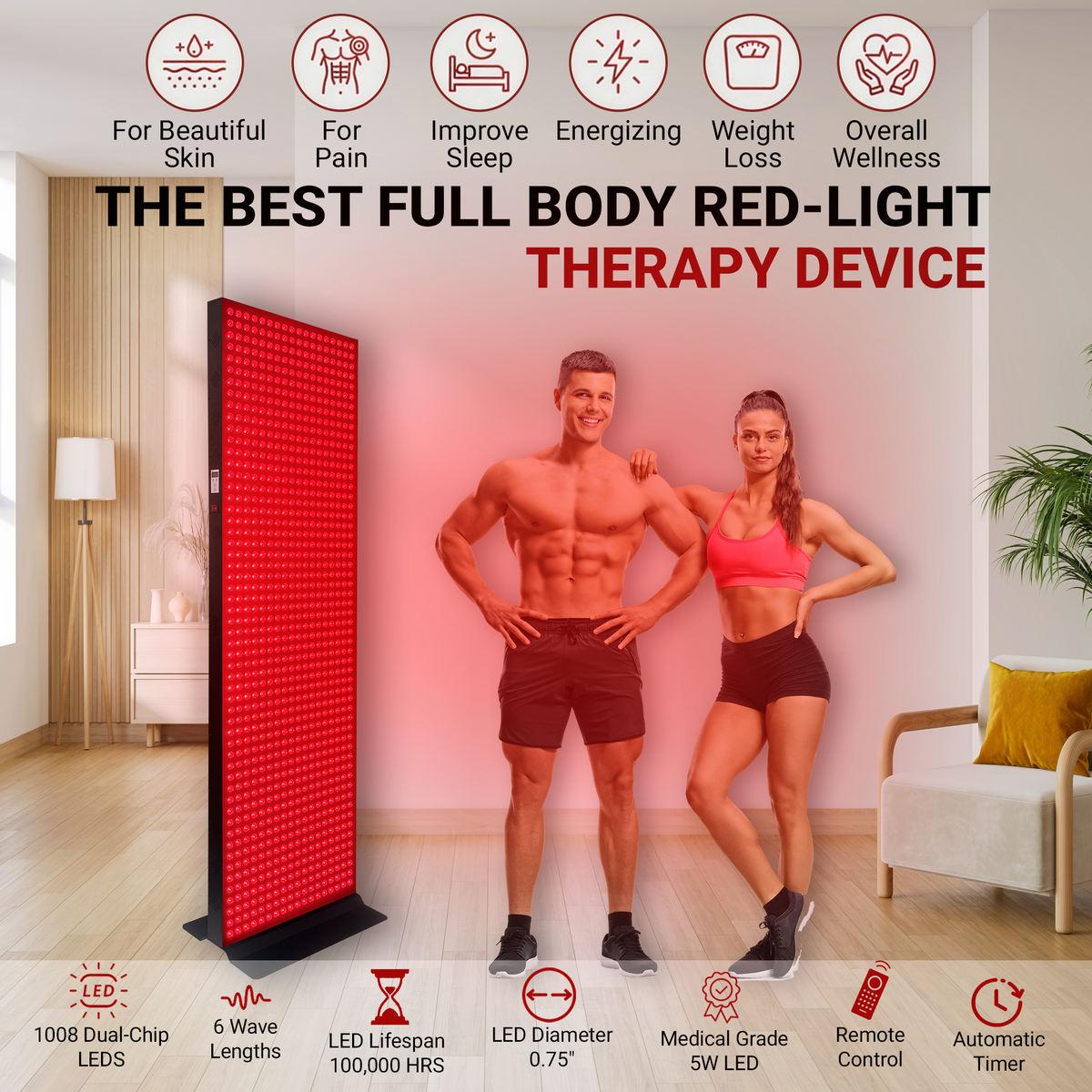 Full Body Red Light Therapy Panel 6 Wavelengths