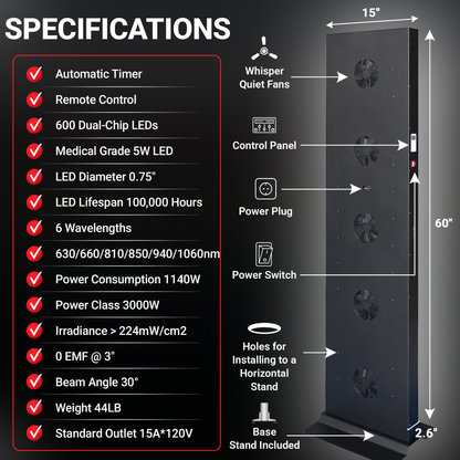 Full Body Red Light Therapy Panel 6 Wavelengths