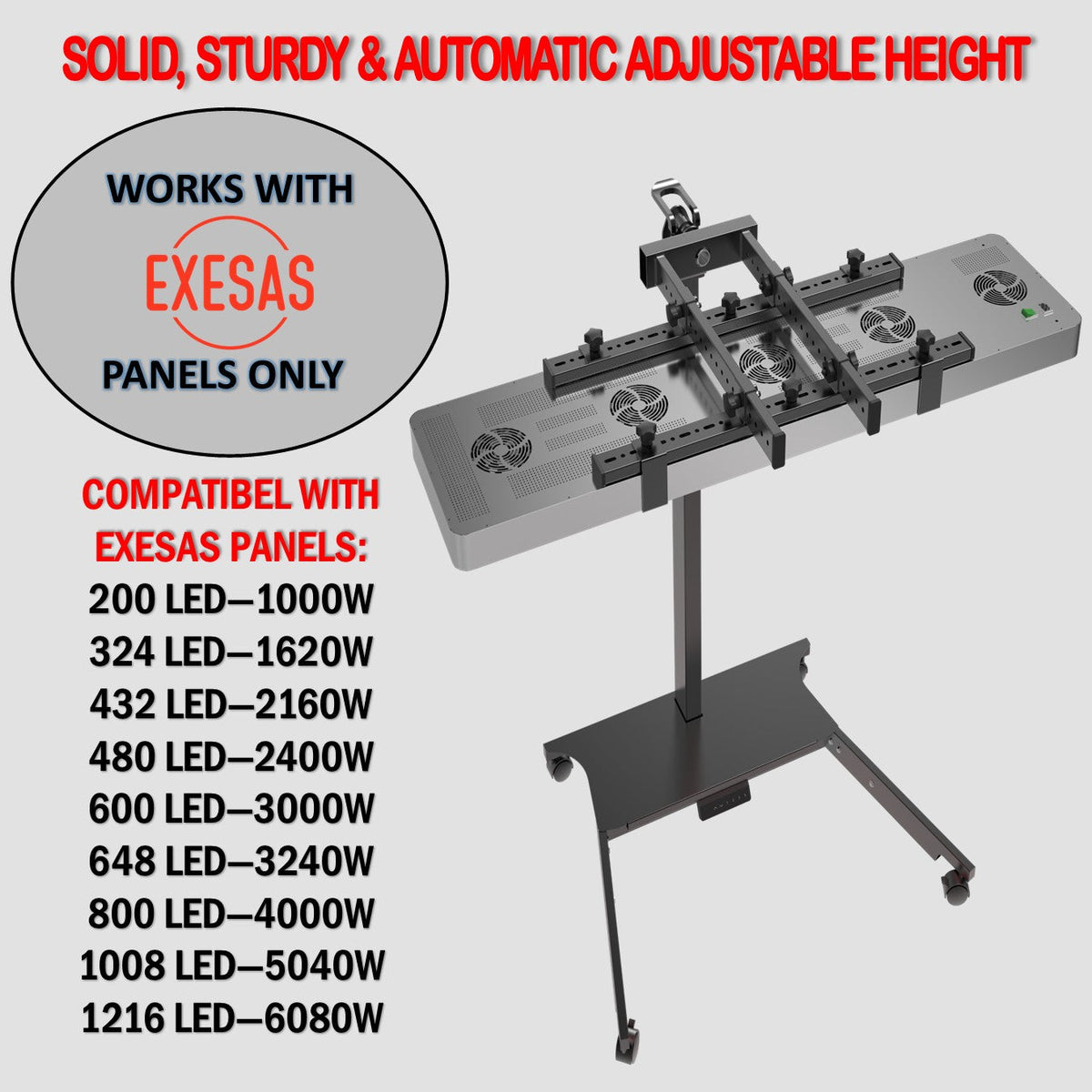 EXESAS Horizontal Vertical Red Light Panel Stand