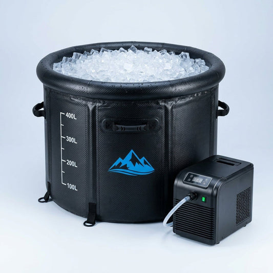 Cold Plunge Tub, 248 Gallon, 1 Horsepower, Heavy-Duty Ice Bath Tub for Athletes with Hot & Cold, Portable Inflatable Plunge Chiller with Water Treatment Kit, Immersion Therapy, Wifi (Black, 1 Set) — Studio Shot