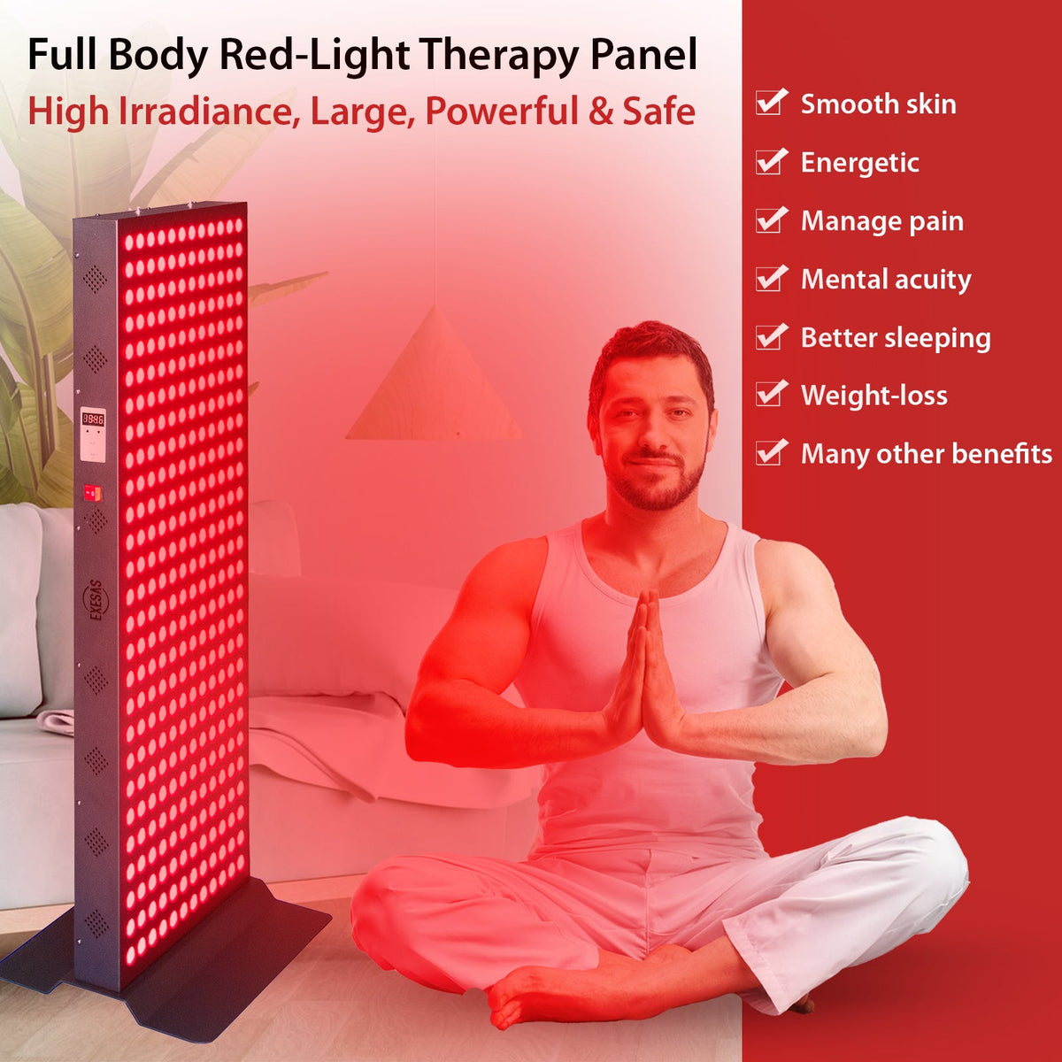 1620W Red Light Therapy Panel 4 Wavelengths