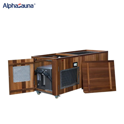 Cedar Cold Plunge with Stainless Steel Liner and 1.5HP Chiller