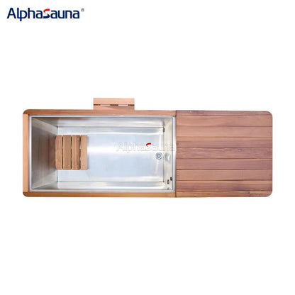Cedar Cold Plunge with Stainless Steel Liner and 1.5HP Chiller