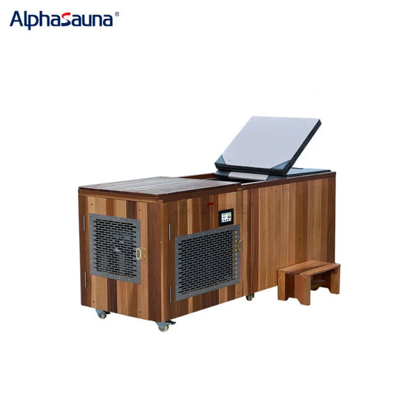 Cedar Cold Plunge with Stainless Steel Liner and 1.5HP Chiller