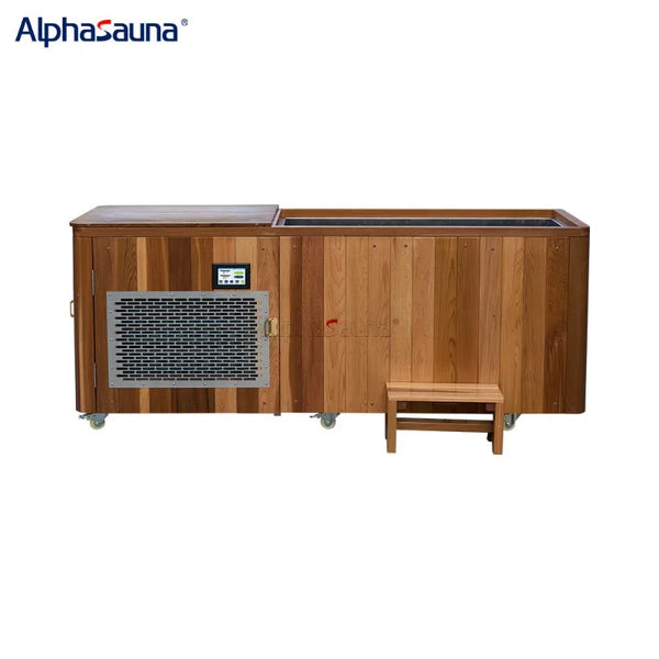 Cedar Cold Plunge with Stainless Steel Liner and 1.5HP Chiller
