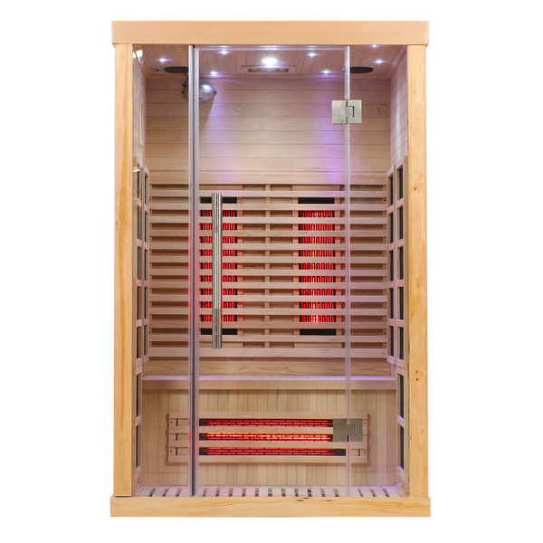 Blisspod Venetian Series 2-Person Full Spectrum Infrared Sauna | 10 Heaters | Canadian Hemlock
