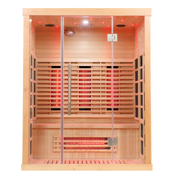 Blisspod Venetian Series 3-Person Full Spectrum Infrared Sauna | 11 Heaters | Canadian Hemlock