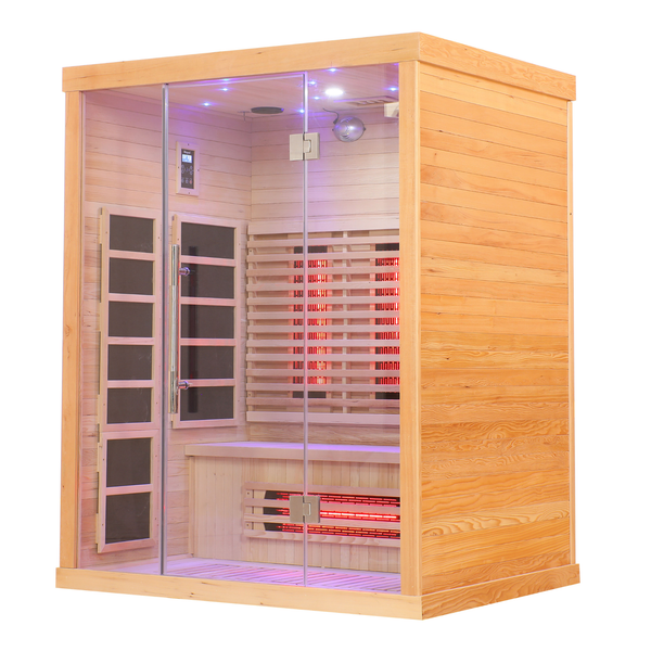 Blisspod Venetian Series 3-Person Full Spectrum Infrared Sauna | 11 Heaters | Canadian Hemlock