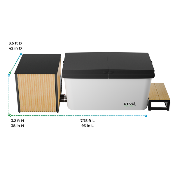RevX Acrylic X Tub Cold Plunge with LUX High Performance Chiller and Filtration System | 1.5 HP | 34°F–104°F
