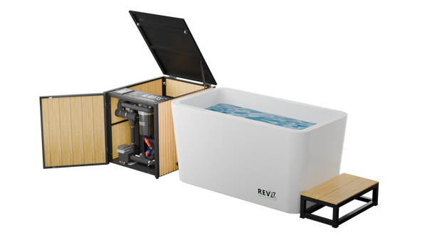RevX Acrylic X Tub Cold Plunge with LUX High Performance Chiller and Filtration System | 1.5 HP | 34°F–104°F